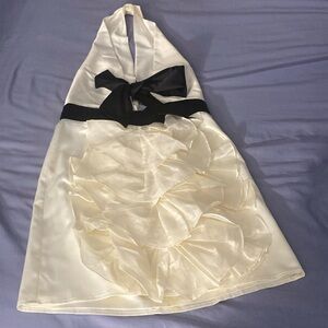 Bebe Size Small Off white and black Satin dress